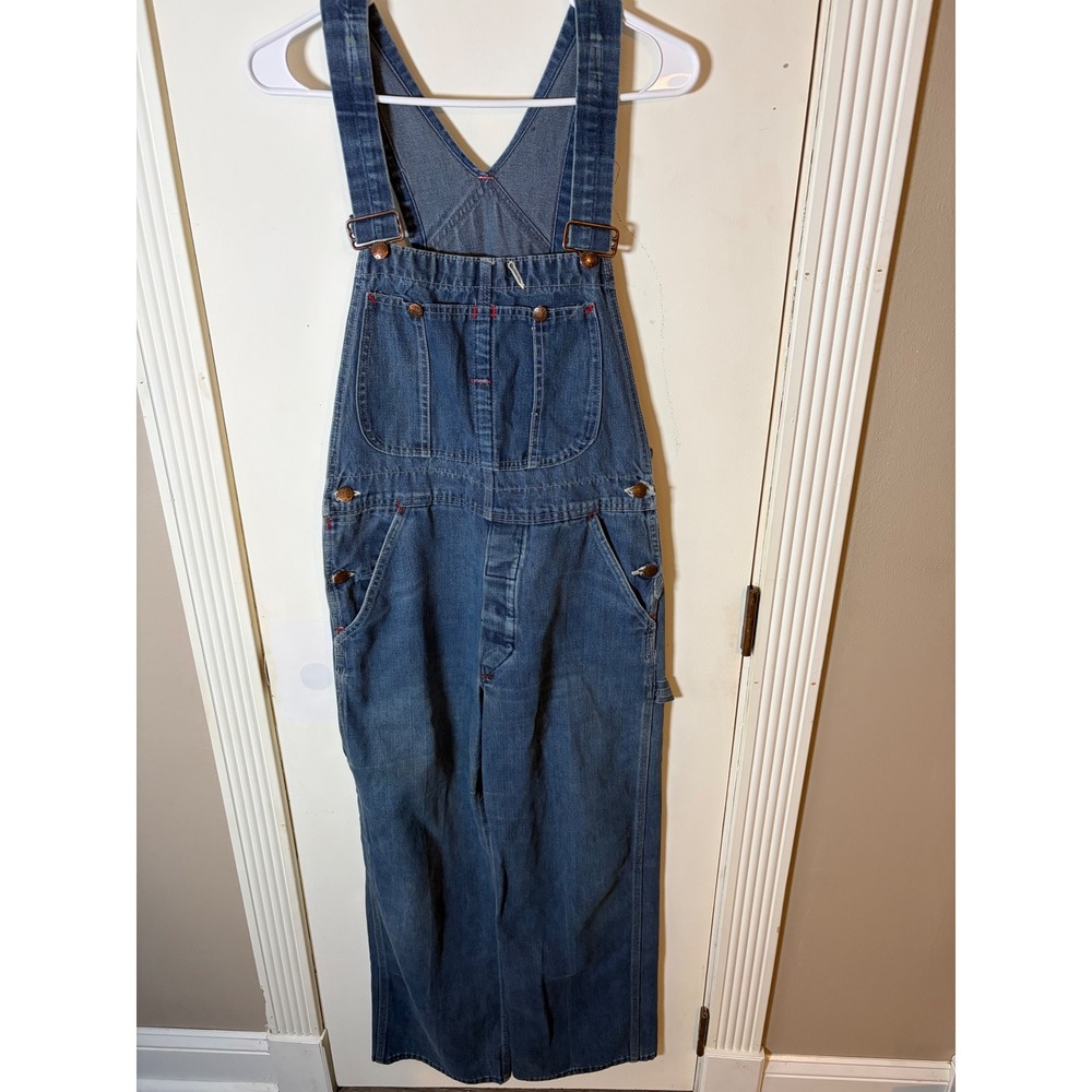 Big Mac Vintage Denim Overalls Medium Wash Carpenter Bib Workwear Blue Womens